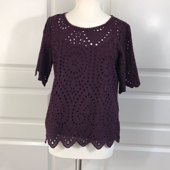 Anthropologie Tops - Anthropologie purple T shirt/top size Small